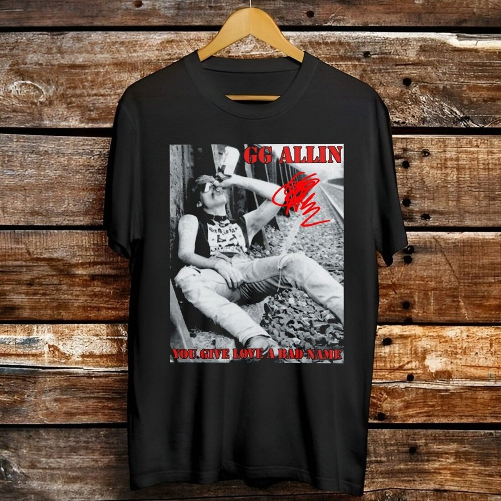 Classic Gg Allin You Give Love a Bad Name Cotton Black S-234xl T-shirt